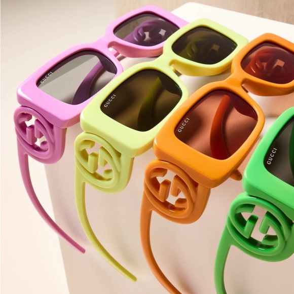 NWT Monochrome GG Rectangle Acetate Sunglasses - Picture 2 of 4